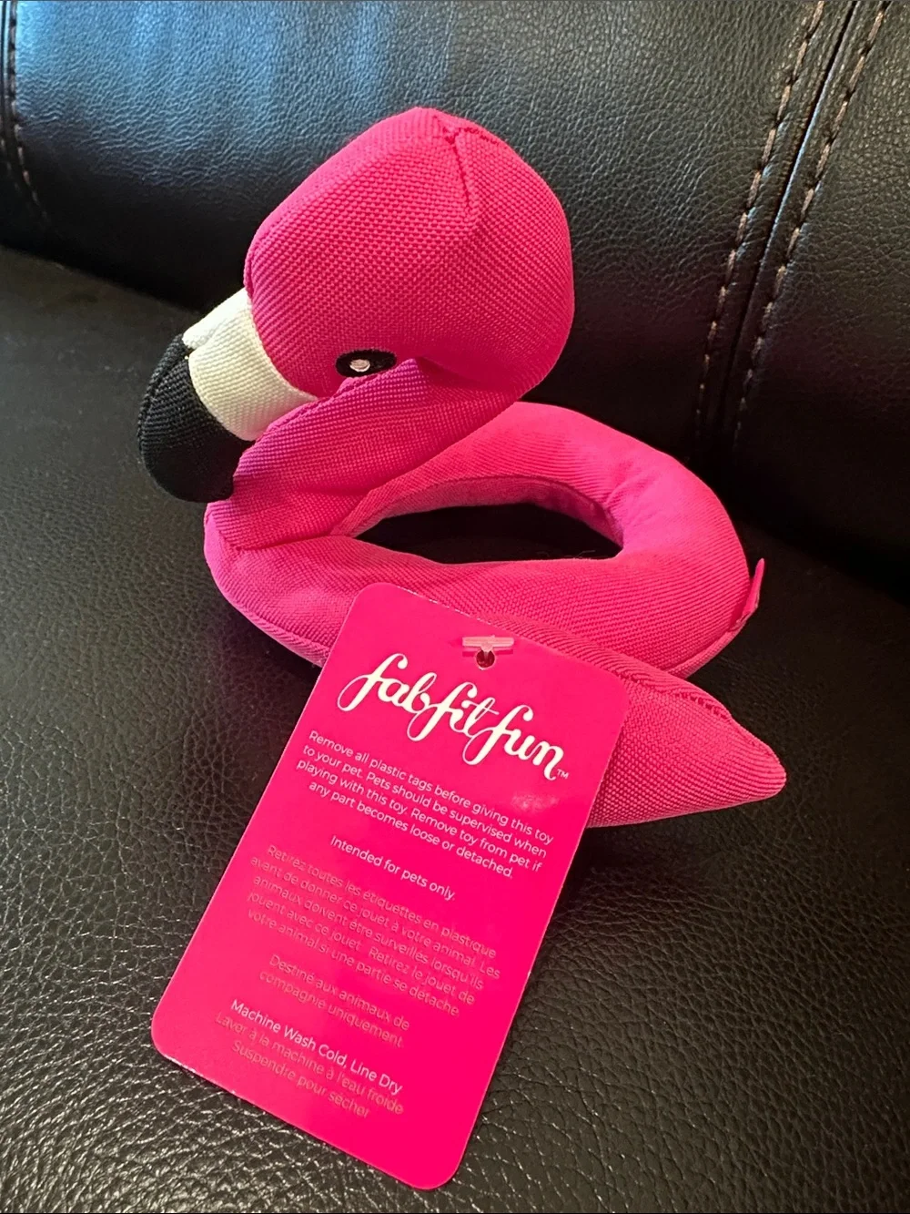 Pink Flamingo Ring Dog Toy S/M Squeaky Bird